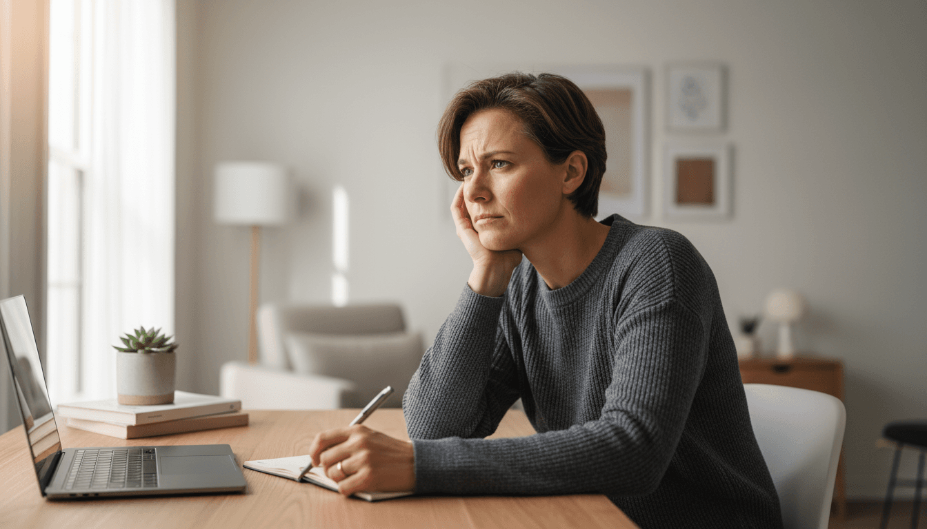 Person focused and engaged while working on a task at their desk